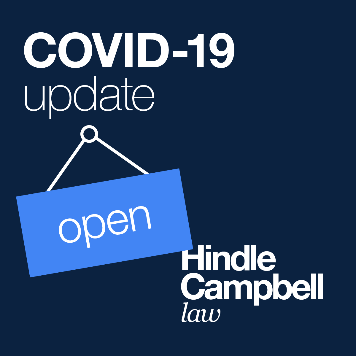 Solicitor North Shields Hindle Campbell - COVI19 Open Message